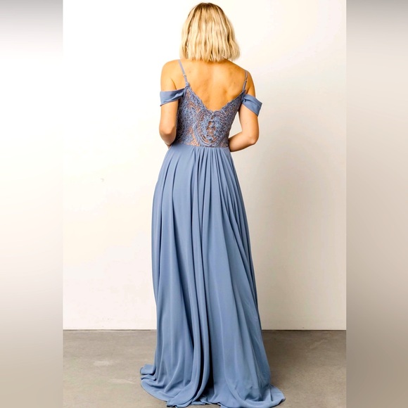 Baltic Born NWT Bianca Lace Maxi Dress -L - Dusty Blue - Picture 2 of 7